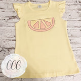 Yellow Flutter Sleeve Tee - Pink Lemon/Grapefruit - 8